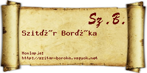 Szitár Boróka névjegykártya